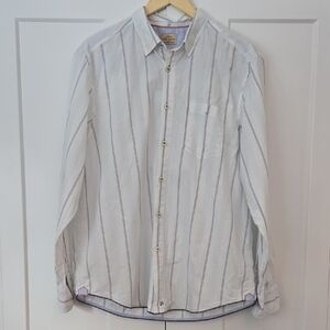 Tommy Bahama Light Blue and White Striped Shirt